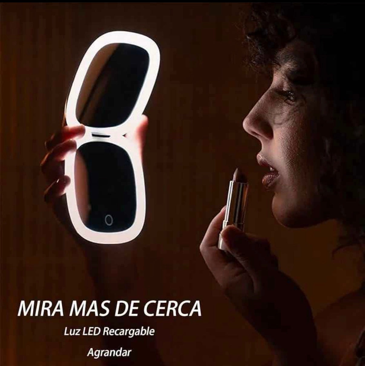 Espejo de Maquillaje Portátil con Luz LED